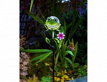 Садовый светильник-опора для растений "Лягушонок", белая LED-лампа, солнечная батарея, 83х13 см, STAR trading