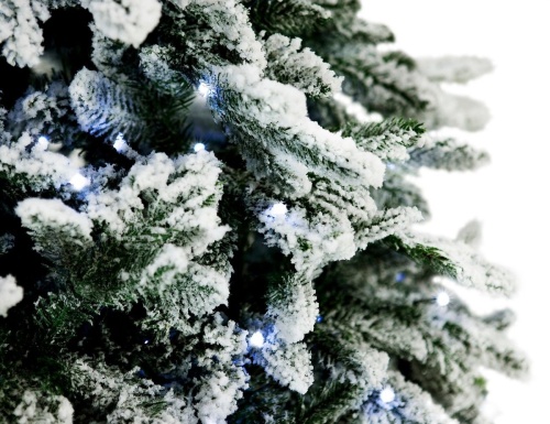 Искусственная елка с огоньками Polaris заснеженная, холодные белые лампы, ЛИТАЯ + ПВХ, BEATREES фото 6
