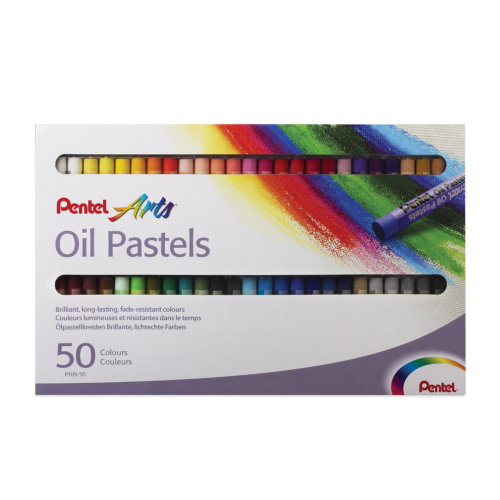 Пастель масляная художественная Pentel Oil Pastels 50 цветов круглое сечение PHN4-50