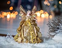 Кукла на ёлку "Цветочная фея" золотая, 30 см, подвеска, Eggl