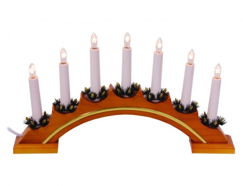 Светильник рождественский декоративный VERA (орех) на 7 свечей, 42х23 см, STAR trading фото 6