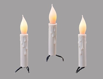 Электрогирлянда "Оплавленные свечи" белые с эффектом натурального пламени, 15 ламп, 5.6+1.5 м, Kaemingk (Lumineo)
