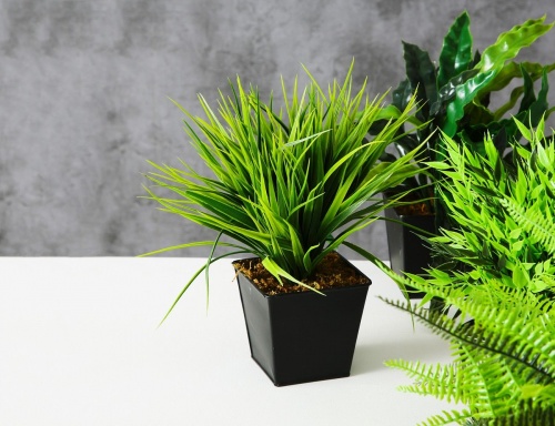 Искусственное растение "Декоративная трава", в горшке, пластик, 12 см, Boltze фото 2