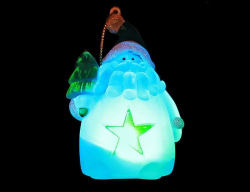 "Санта клаус" со звездой, светящийся, на подвеске, 6х10 см, SNOWHOUSE фото 2