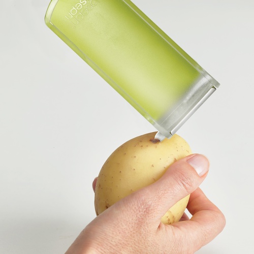 Овощечистка с горизонтальным гладким лезвием и емкостью для очисток peelstore, зеленая фото 4