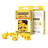 Набор кубиков Pathfinder "Legacy of Fire Dice Set", 7 шт., желто-красный