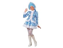 Карнавальный костюм Снегурочка узорная, короткая, Батик, Батик