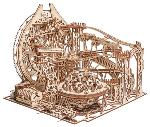Механическая деревянная сборная модель Wood Trick Бегущий лабиринт Галактика Марбл фото 2