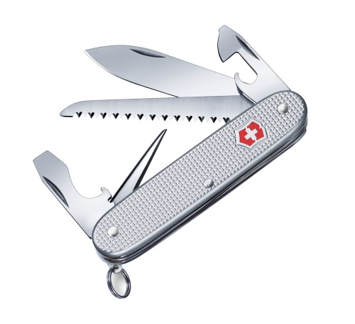 Нож Victorinox Farmer X Alox, 93 мм, 10 функций, алюминиевая рукоять, серебристый фото 6