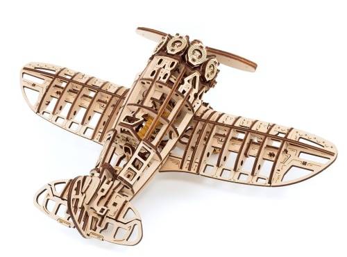 Конструктор деревянный 3D, сборная модель EWA Самолет с мотором фото 6