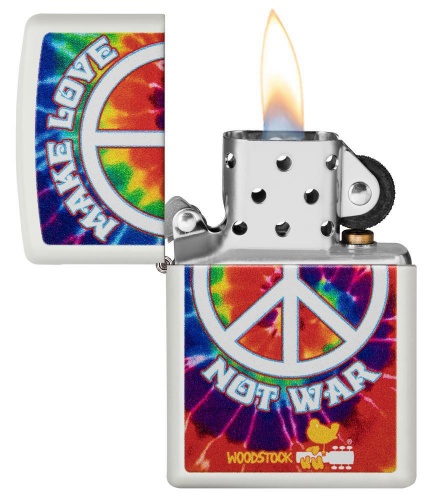 Зажигалка Zippo Woodstock с покрытием White Matte, латунь/сталь, белая, матовая, 36x12x56 мм фото 5