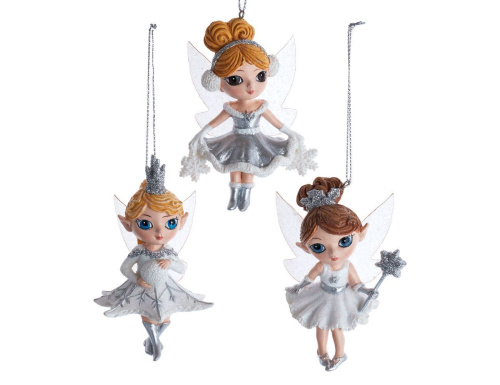 Ёлочная игрушка СНЕЖНАЯ ФЕЕЧКА НЭНСИ, полистоун, 10 см, Kurts Adler фото 2