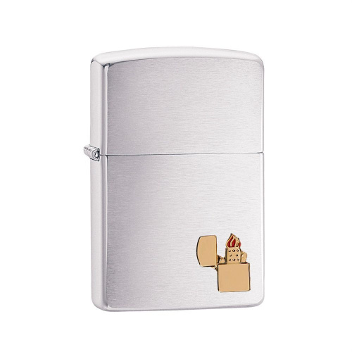 Зажигалка ZIPPO Classic с покрытием Brushed Chrome, латунь/сталь, серебристая, матовая, 36x12x56 мм, 29102