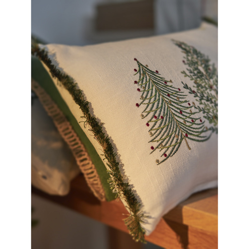 Подушка декоративная с вышивкой christmas tree из коллекции new year essential, 30х45 см фото 7