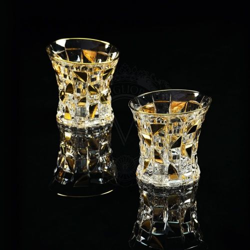 CASINO Стакан 300 мл для виски, набор 2 шт, хрусталь/декор золото 24К фото 2