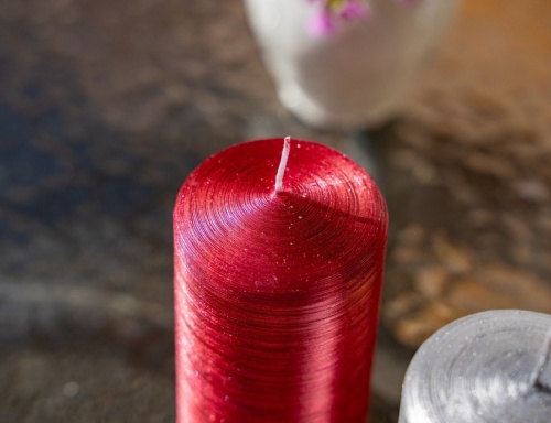 Свеча столбик "Рубиновый рельеф", 6х12.5 см, Омский Свечной фото 4