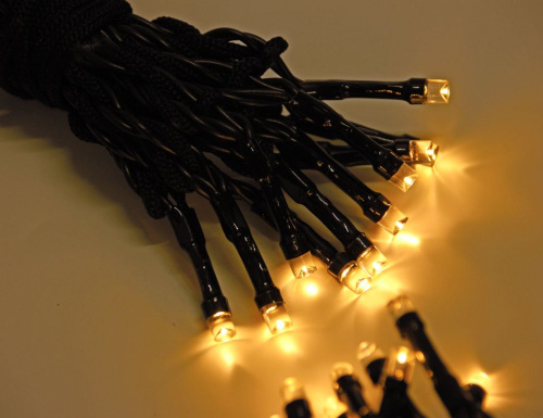Гирлянда ЗВЁЗДНАЯ ЁЛОЧКА, 192 тёплых белых LED-огня, для улицы, 208 см, провод черный PVC, Koopman International фото 3