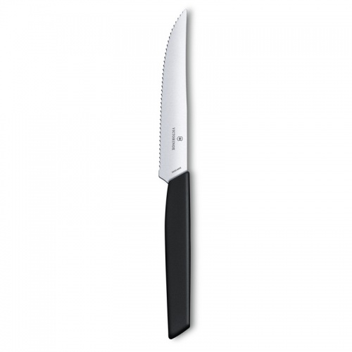 Нож Victorinox для стейков и пиццы, 12 см волнистое, чёрный фото 3