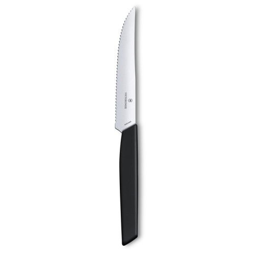 Нож Victorinox для стейков и пиццы, 12 см волнистое, чёрный фото 2