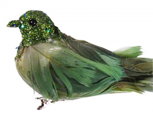 Ёлочная игрушка "Птичка трикси" на клипсе, перо, зелёная, 17 см, Goodwill фото 3