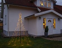 Светящееся украшение для дома и сада "Ёлка" SPIKY, 420 тёплых белых LED-огней, 2.35 м, чёрный провод, STAR trading