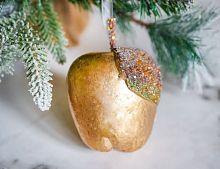 Ёлочная игрушка ЗОЛОТОЕ ЯБЛОЧКО, полиэстер, 11 см, Winter Deco