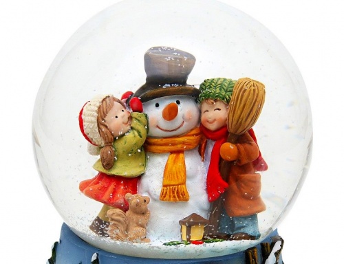 Снежный шар "Снеговичок с детишками", 14.5 см, Sigro фото 4