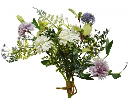 Декоративная ветка "Луговая романтика", искусственные полевые цветы, полиэстер, 40 см, Kaemingk фото 3