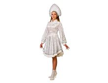 Карнавальный костюм Снегурочка Амалия, белый, Батик