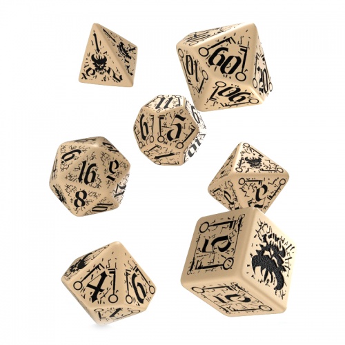 Набор кубиков Pathfinder "Council of Thieves dice set", 7 шт., бежево-черный фото 2