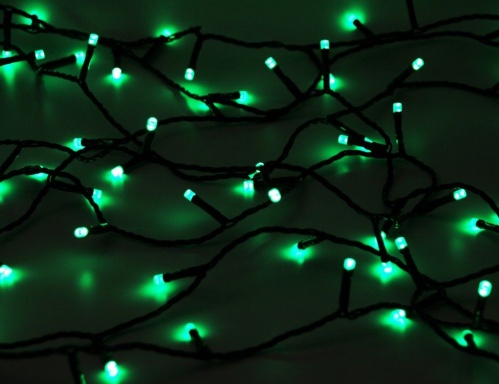 Светодиодная гирлянда "Нить объемная", 120 RGB LED ламп (меняющих цвет), 9+3м, черный PVC провод, таймер, уличная, Kaemingk фото 4