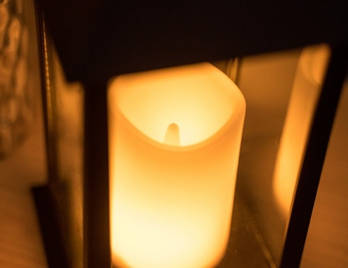 Фонарик со светодиодной свечой ТЬЁЛЛИ, чёрный, теплый белый LED-огонь, имитация пламени, 33 см, батарейки, Edelman, Luca фото 4