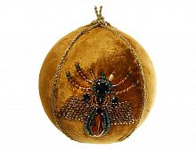 Коллекционный ёлочный шар "Волшебный жук", золотой, 9.5 см, SHISHI