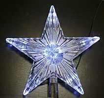 Верхушка светящаяся "Звезда", 15 белых LED- ламп, 25 см, MOROZCO