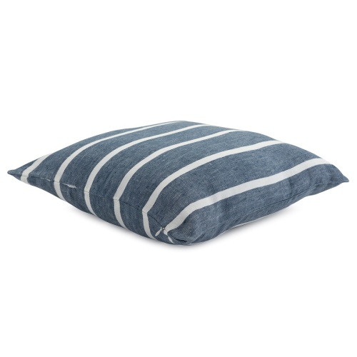 Чехол на подушку декоративный в полоску темно-синего цвета из коллекции essential фото 3