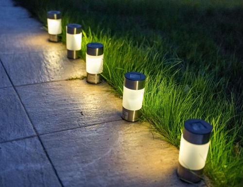 Садовые светильники Solar COMFORT LIGHT на солнечной батарее, тёплые белые LED-огни, 14 см, набор - 10 шт., Kaemingk (Lumineo)