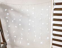 Световой занавес "Снежинки", холодные белые LED-огни, провод прозрачный, Kaemingk