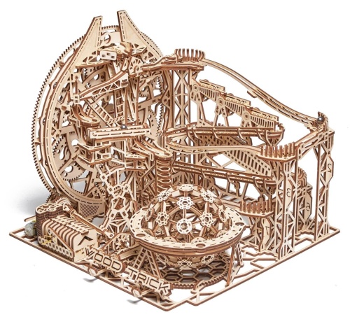 Механическая деревянная сборная модель Wood Trick Бегущий лабиринт Галактика Марбл фото 10