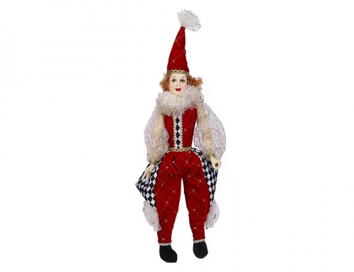 Интерьерная кукла "Добрый клоун", велюр, тюль, 48х18х5 см, Edelman, Noel (Katherine's style)