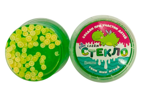 Слайм "Стекло", Зеленый, 100 грамм, с наполнителем