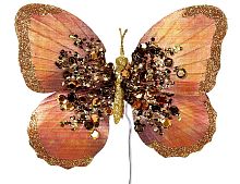 Бабочка "Медная искорка", на клипсе, металл, 14 см, Katherine’s Collection