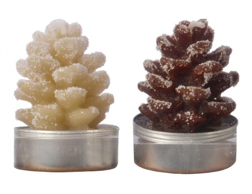 Фигурные свечи "Шишки", 3.5х5.5 см (упаковка 4 шт.), разные модели, Kaemingk фото 2