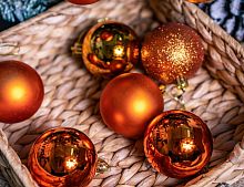 Набор пластиковых шаров New Year MIX медный, 60 мм, упаковка 12 шт., Winter Deco