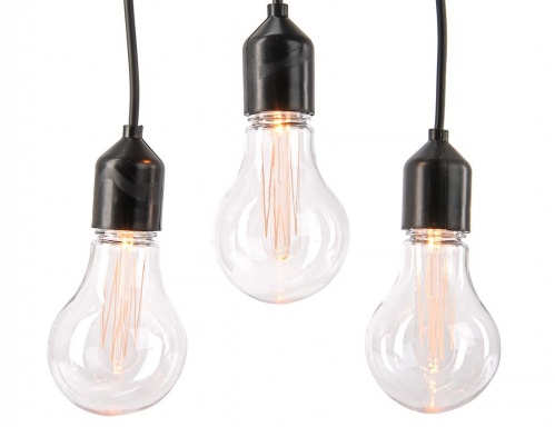Электрогирлянда-бахрома "Уютные лампочки", 20 экстра-тёплых белых LED-ламп, 9.5+5 м, коннектор, черный провод, уличная, Kaemingk фото 3