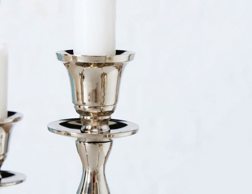 Канделябр ВИТТОРИО под 5 свечей, алюминий, серебряный, 38 см, Boltze фото 4