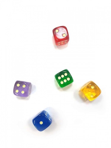 Кубик "Светящийся в темноте" (5 цветов: синий, фиолетовый, желтый, зеленый, красный) фото 2