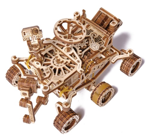 Механическая деревянная сборная модель Wood Trick Робот Марсоход фото 6
