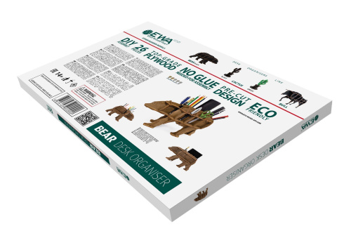 Сборная модель EWA Design "Настольный органайзер Медведь (коричневый)" фото 4