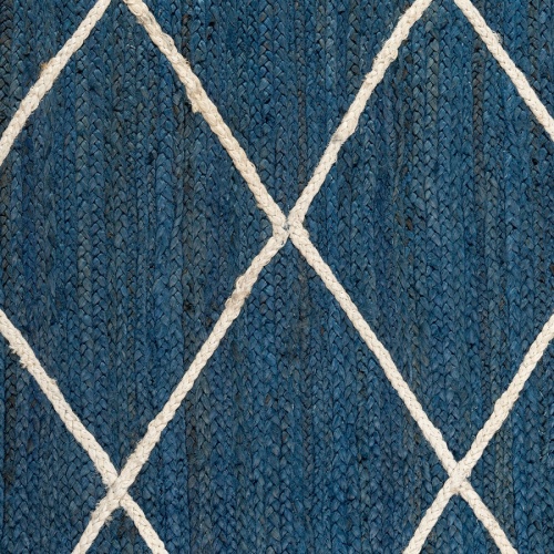 Ковер из джута темно-синего цвета с геометрическим рисунком из коллекции ethnic, 70х160 см фото 4