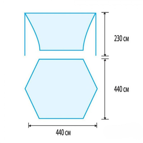 Тент 4,4x4,4 м Tramp lite tent blue, TLT-036 фото 2